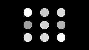 Dots Loading Animation Video with a display of sequential dots in a square shape that change color