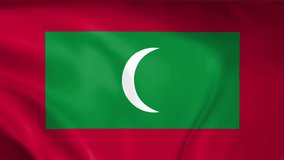 Maldives flag waving animation, perfect looping, 4K video background, official colors, looping National Maldives flag animation background 4k best choice and suit for your footage