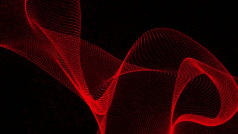 Abstract background. Red dynamic wave on black background for presentation design. 4k animation Video de stock