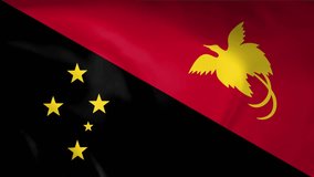 Papua New Guinea flag waving animation, perfect looping, 4K video background, official colors, looping National Papua New Guinea flag animation background 4k best choice and suit for your footage