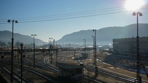 Chiasso, Switzerland. Railway binary exchange. Custom Italian Border