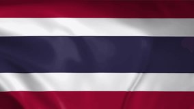 Thailand flag waving animation, perfect looping, 4K video background, official colors, looping National Thailand flag animation background 4k best choice and suit for your footage