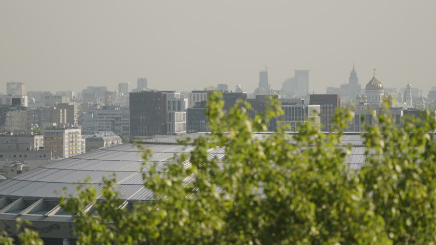 Panorama with a view of the picturesque part of historical Moscow