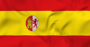 Waving flag of First Spanish Republic. 3d animation in 4k video.