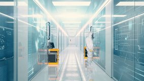 Modern laboratory or futuristic data centre. Two scientists works with hologram displays in futuristic technology centre  - Powered by Shutterstock - Get 15% off with code: PIKWIZARD15