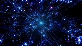 Expanding and Growing Neural Network from Center Core to Large Scale and Complex Web with Nodes and Connections. AI, Computer Algorithms, Artificial Intelligence and Large Language Model Visualization - Powered by Shutterstock - Get 15% off with code: PIKWIZARD15