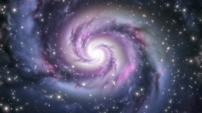 A large pink-blue spiral galaxy. High quality 4k footage - Powered by Shutterstock - Get 15% off with code: PIKWIZARD15