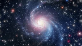 A vibrant footage showcasing the beauty of a spiral galaxy surrounded by stars in the cosmos. High quality 4k footage - Powered by Shutterstock - Get 15% off with code: PIKWIZARD15