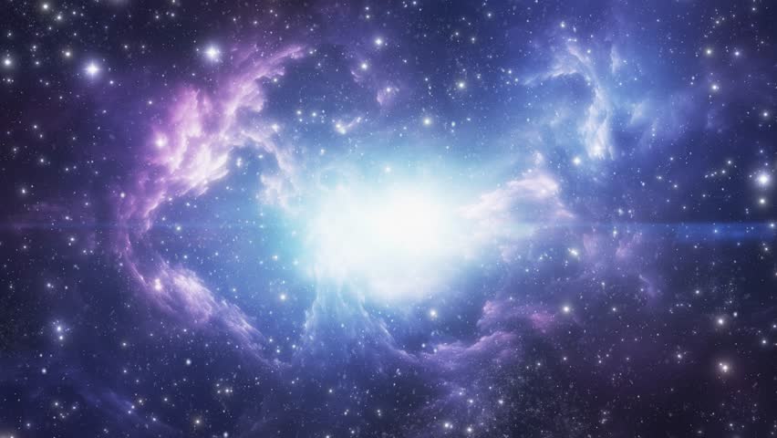 A bright supernova, a neutron star that shines brightly through the boundless space. High quality 4k footage