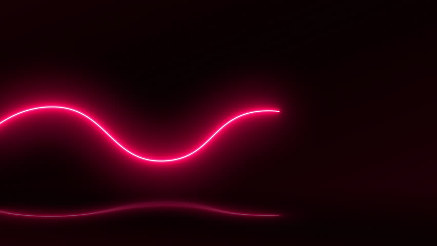Bright neon red curve line abstract technology background