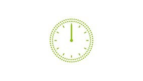Digital analog wall clock with white background. Abstract clock icon animation.