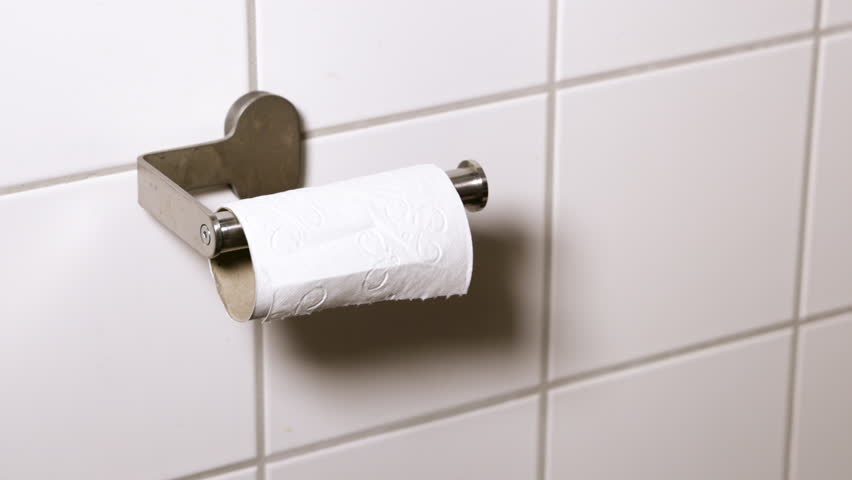 Last Sheet of Toilet Paper on a Bathroom Holder Royalty-Free Stock Footage #3432273905