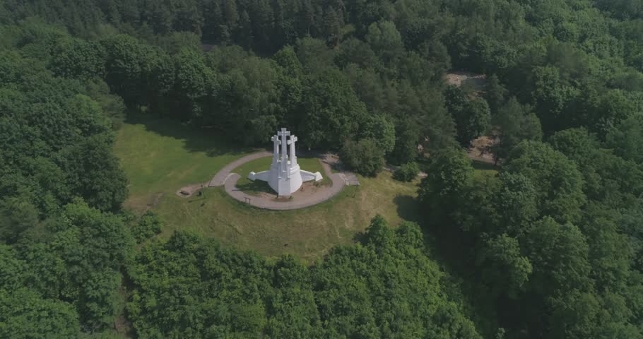 An aerial view of  Vilnius in summer Royalty-Free Stock Footage #3432295561