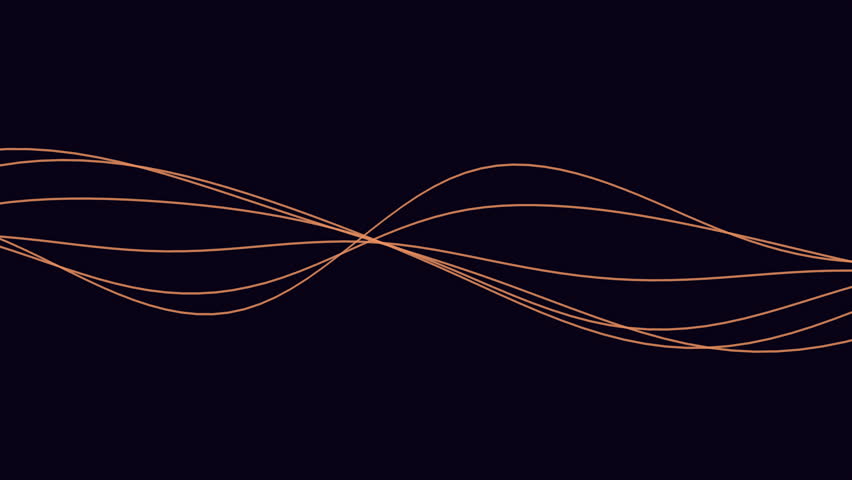 Abstract image of orange lines on black background, resembling a wave or energy flow. A mesmerizing visual that evokes movement and vitality Royalty-Free Stock Footage #3432376435