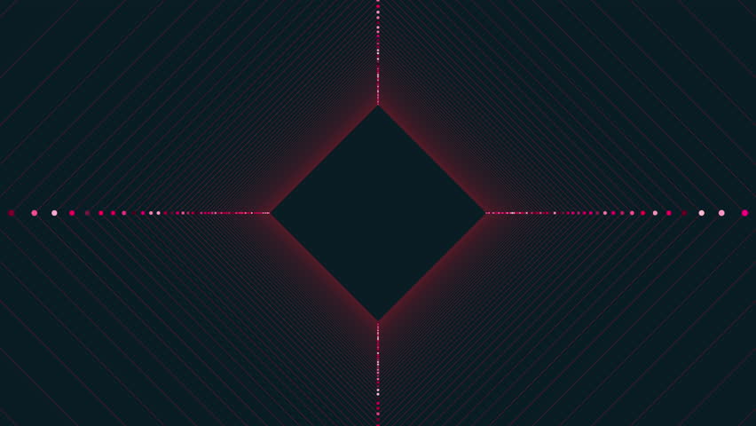 An optical illusion of a 3D cube made from red and black lines. The arrangement creates a visually deceptive cube-like shape Royalty-Free Stock Footage #3432494807