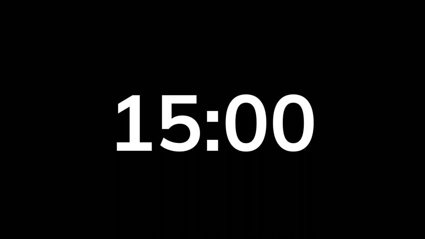 15 second countdown timer animation on black background Royalty-Free Stock Footage #3432515309