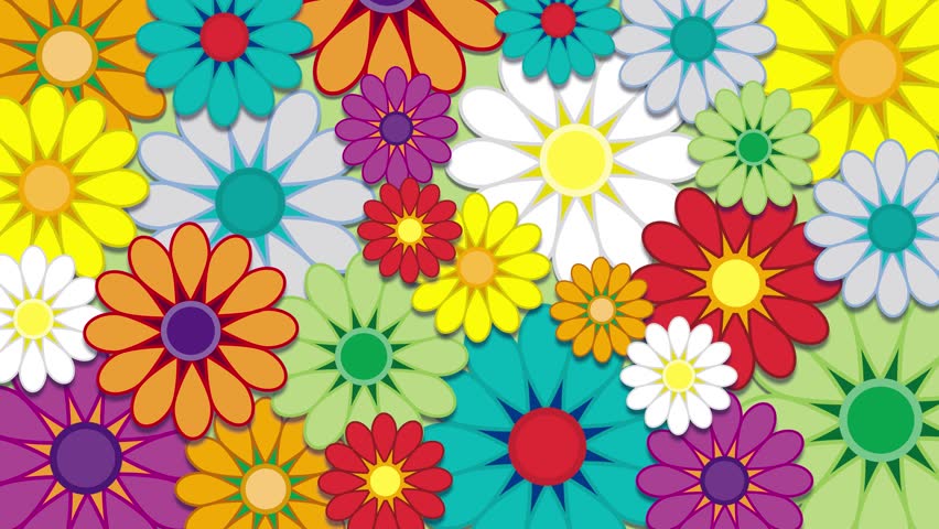 Retro spring background. Animated birth of flowers. Floral drawing animation in flat design. Seamless loop Royalty-Free Stock Footage #3432665891