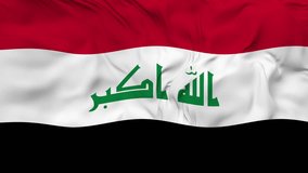 Iraq flag wave animation seamless loop. 4K High-Resolution video