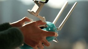 Aero Videography Quadcopter Photography. Aerial Video Filming. Drone Controller Shooting Camera Video. Photographer Shooting Photo On Drone. Pilot Filming Video On Drone. Aerial Cinematography UAV - Powered by Shutterstock - Get 15% off with code: PIKWIZARD15