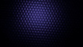 Hexagonal grid abstract light on black background 