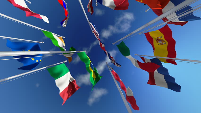 Flags Waving in the Wind Stock Footage Video (100% Royalty-free ...