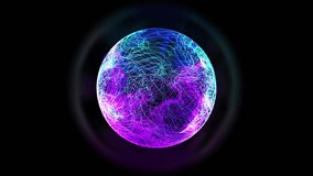 Abstract round purple sphere glowing energy magic molecule with atoms from particles and space dots. Abstract background. 4k video, animation design.Abstract blue-pink delicate energy sphere  - Powered by Shutterstock - Get 15% off with code: PIKWIZARD15