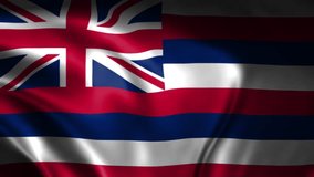 Hawaii State Waving Flag. Flag of Hawaii Waving Animation.
