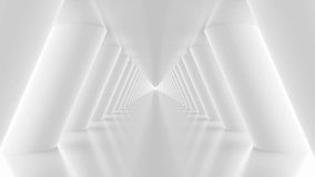 Futuristic empty white corridor with columns and bright light. Seamless looping animation - Powered by Shutterstock - Get 15% off with code: PIKWIZARD15