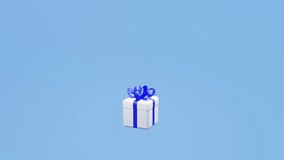 Gift box pops, confetti. 3d rendering animation. Gift give away, Mobile Marketing, earning prizes, bonus or rewards from store. online present or gift. Christmas, Valentine's Day holiday, birthday - Powered by Shutterstock - Get 15% off with code: PIKWIZARD15