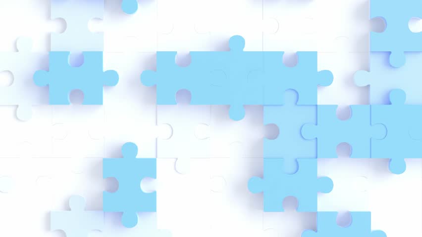 jigsaw puzzle children fun related 3d background animation loop. can be used to represent teamwork business, puzzle pattern or table game education, preschool creativity Royalty-Free Stock Footage #3433179145