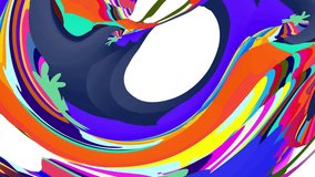 Colorful Fluid and Psychedelic Motion Graphic Video Animation Background for Summer Music 