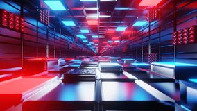 endless movement forward through a futuristic tunnel with red and blue lighting. animated looping background. 3D render - Powered by Shutterstock - Get 15% off with code: PIKWIZARD15