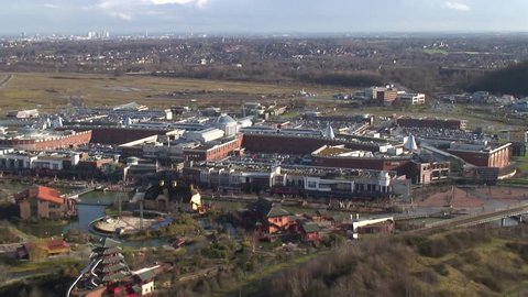Shopping center aerial view