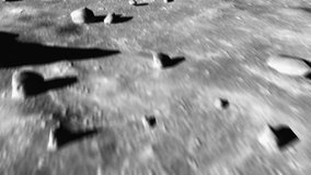 Moon Crater, Camera Flies to the Top of the Crater Against the Backdrop of the Earth in Space, 3D Animation, 4K - Powered by Shutterstock - Get 15% off with code: PIKWIZARD15