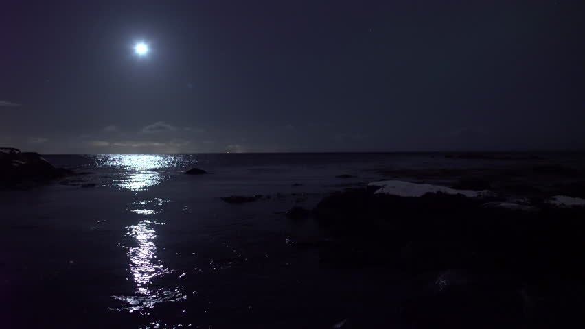 Bright Moon Reflecting in Calm Stock Footage Video (100% Royalty-free ...
