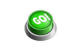Go green button isolated on white background. Square Concept Video animation. High quality 4k footage
