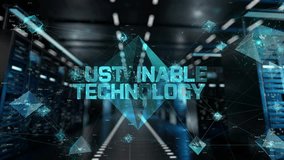 Sustainable technology. IT Administrator Activating Modern Data Center Server with Hologram. - Powered by Shutterstock - Get 15% off with code: PIKWIZARD15