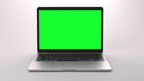 Laptop with chroma key on display for mock ups, promotion or website showcase. 3D Illustration – Video có sẵn