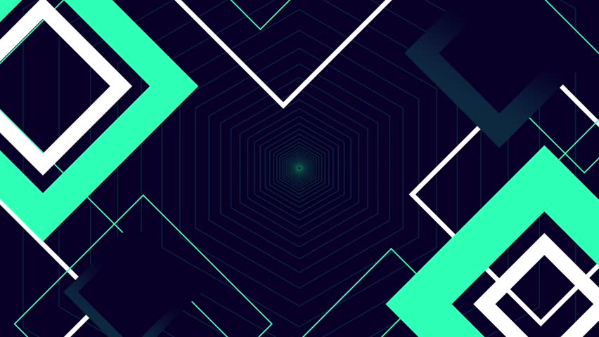 Animation of abstract green and white geometric pattern suitable for backgrounds
