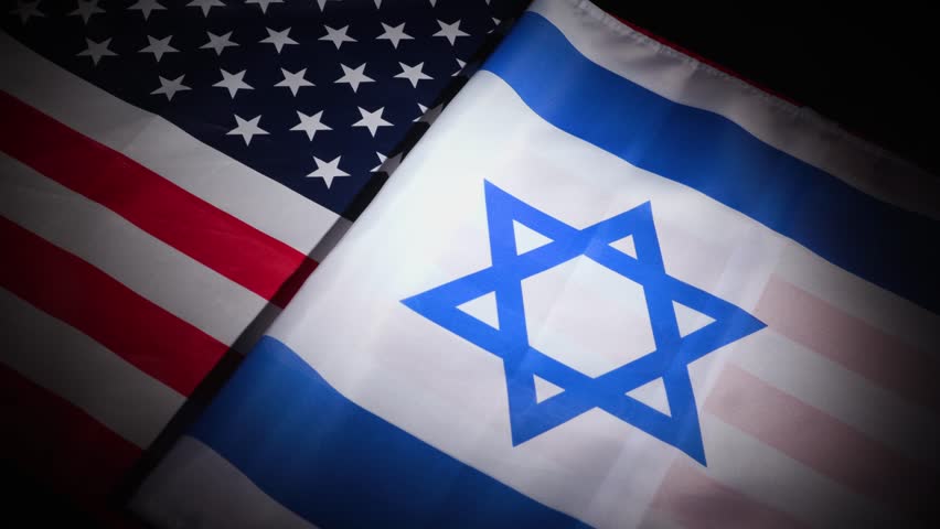 
Dynamic turn of United States and Israel national flags with vignette Royalty-Free Stock Footage #3434073297