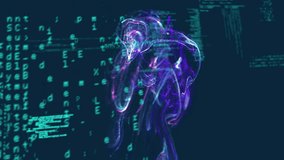 Animation of shapes with light trails over data processing on black background. Technology, computing, shapes and digital interface concept digitally generated video. - Powered by Shutterstock - Get 15% off with code: PIKWIZARD15