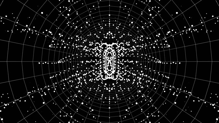 VJ dot techno virtual abstract simple black and white 3d render loop