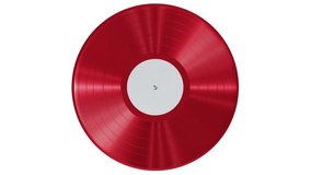 Realistic seamless looping 3D animation of the spinning single fancy red vinyl record with a blank white label rendered in UHD as motion background - Powered by Shutterstock - Get 15% off with code: PIKWIZARD15