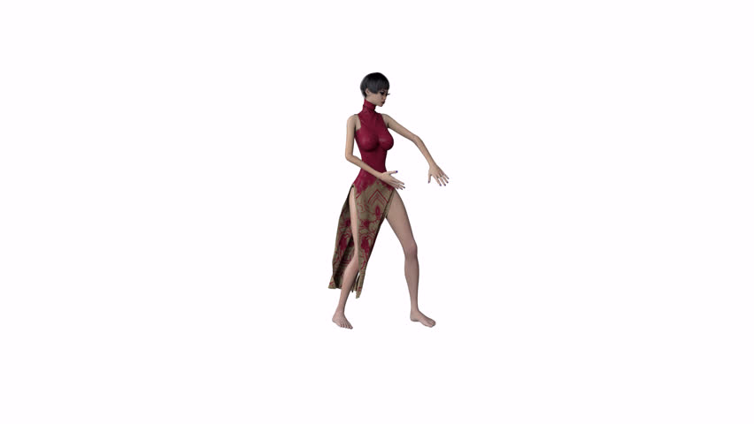 3d model doing martial arts 