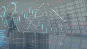 Animation of financial data processing over solar panels. Global ecology, energy, finances and digital interface concept digitally generated video. - Powered by Shutterstock - Get 15% off with code: PIKWIZARD15