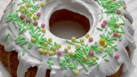 Easter Bundt Cakes. Homemade vanilla bundt cake. 
