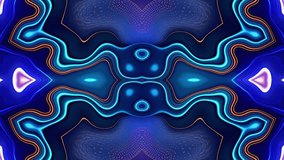Blue abstract background symmetrical composition. Looped animation.
