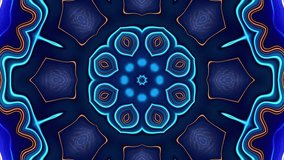 Blue abstract background symmetrical composition. Looped animation.
