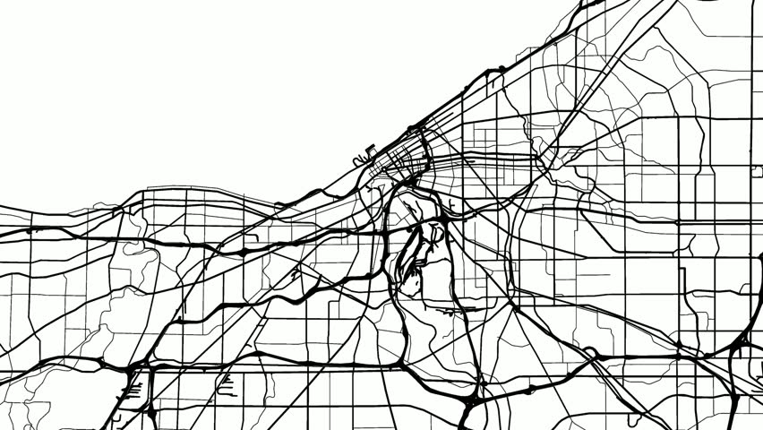 Zoom Out Road Map of Cleveland Ohio