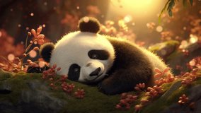 Lullaby video, Sleep animation on Forest with Flowers in Love, Cozy and Nice Dream Looping Footage